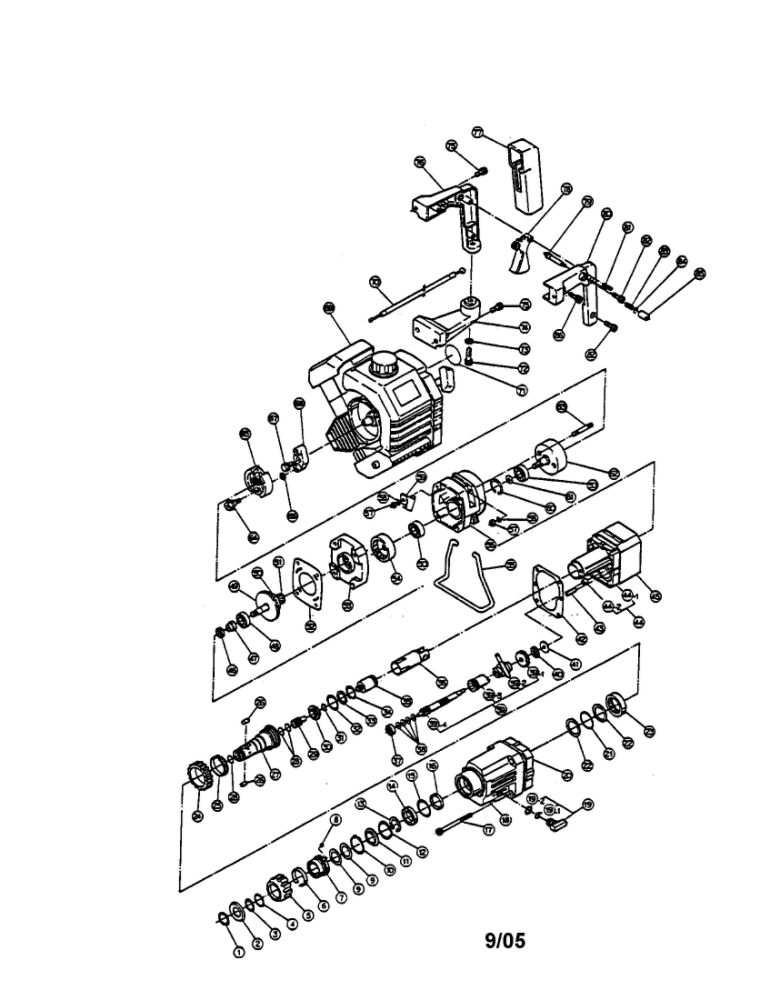 Gas Rotary Hammer Diagram and Parts List for ER-160  Ryobi Hammer Drill