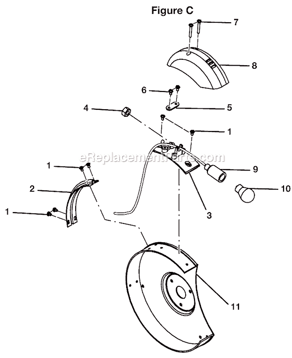 Page C Diagram and Parts List for BGH616  Ryobi Angle Grinder