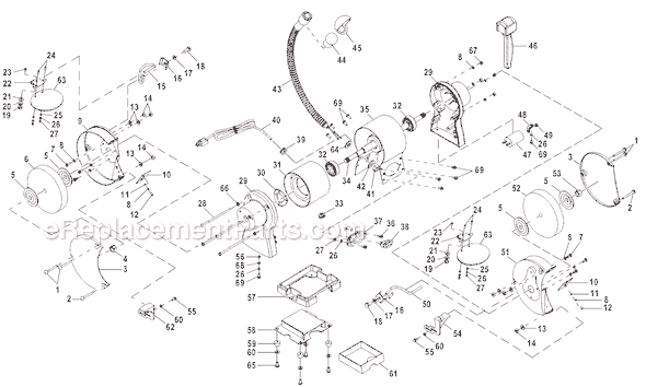 Page A Diagram and Parts List for BGH826  Ryobi Angle Grinder