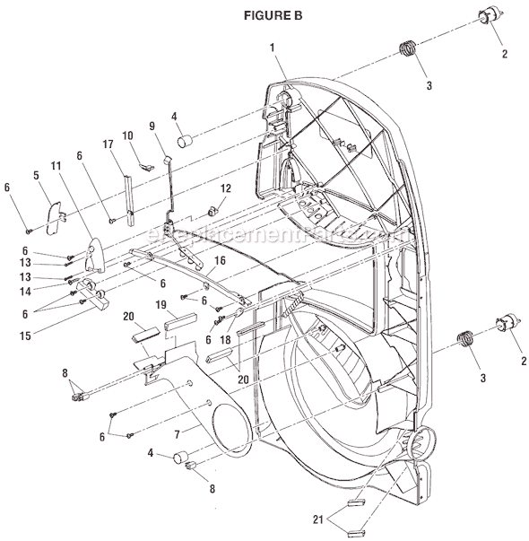 Page B Diagram and Parts List for BS1001SV  Ryobi Band Saw