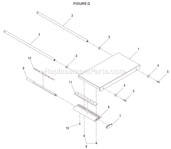 Page D Diagram and Parts List for BS1001SV  Ryobi Band Saw