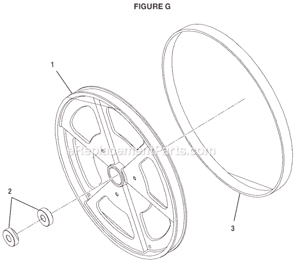 Page G Diagram and Parts List for BS1001SV  Ryobi Band Saw