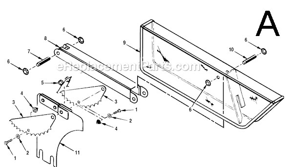 Page A Diagram and Parts List for BT3000  Ryobi Table Saw