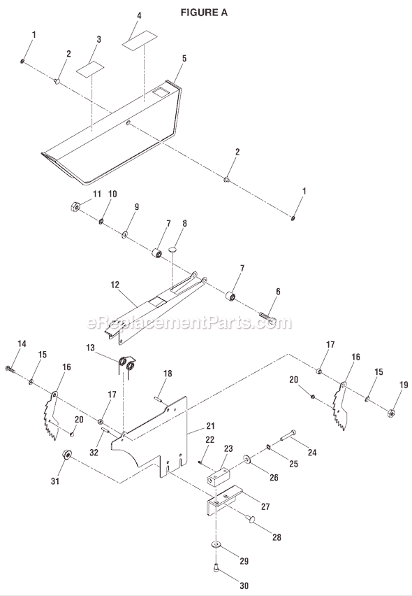 Page A Diagram and Parts List for BTS15  Ryobi Table Saw