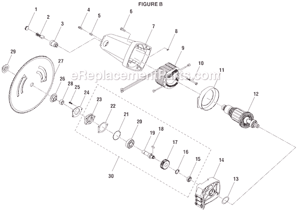 Page B Diagram and Parts List for BTS15  Ryobi Table Saw