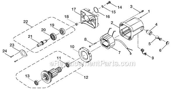 Page K Diagram and Parts List for BTS16  Ryobi Table Saw