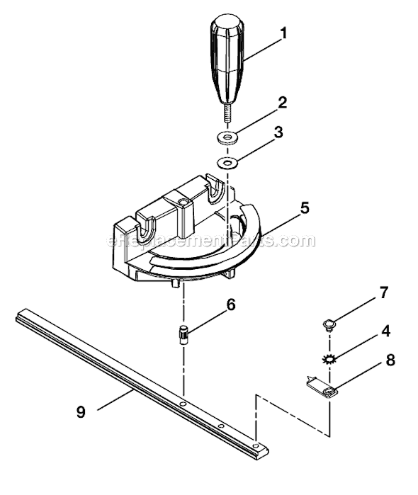 Page D Diagram and Parts List for BTS16  Ryobi Table Saw
