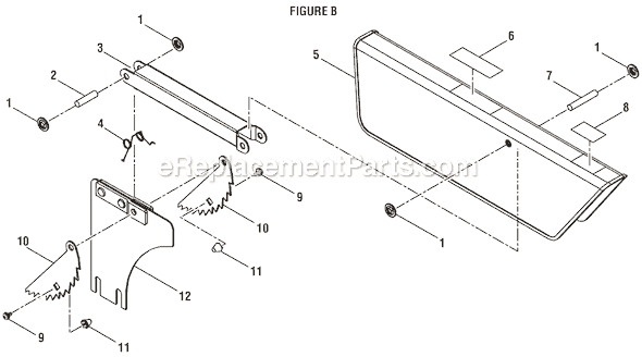 Page B Diagram and Parts List for BTS20R-1  Ryobi Table Saw
