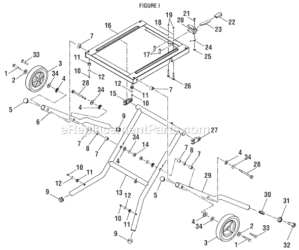 Page I Diagram and Parts List for BTS20R-1  Ryobi Table Saw