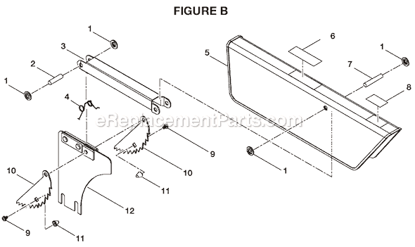 Page B Diagram and Parts List for BTS20R  Ryobi Table Saw