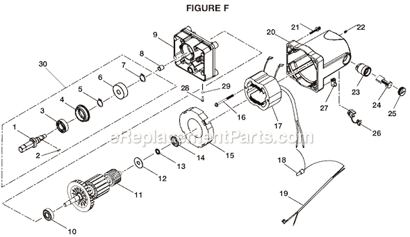 Page F Diagram and Parts List for BTS20R  Ryobi Table Saw