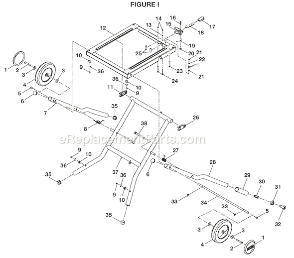 Page I Diagram and Parts List for BTS20R  Ryobi Table Saw