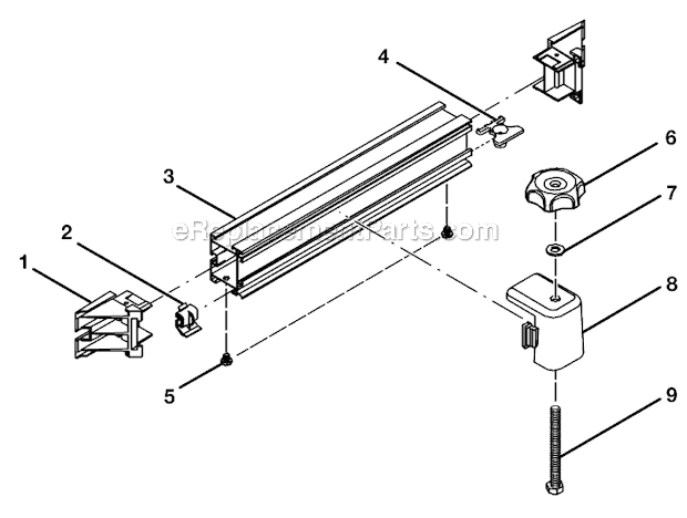 Page B Diagram and Parts List for BTS211  Ryobi Table Saw