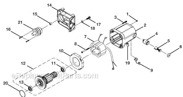 Page F Diagram and Parts List for BTS211  Ryobi Table Saw
