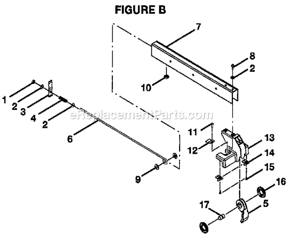 Page B Diagram and Parts List for BTS21  Ryobi Table Saw