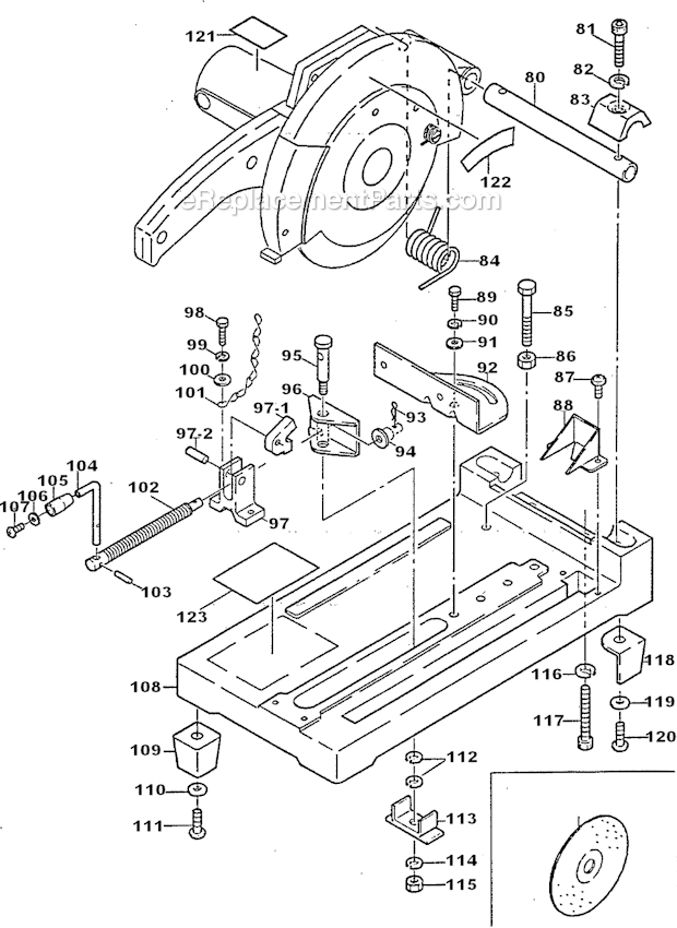 Page A Diagram and Parts List for C35611  Ryobi Table Saw
