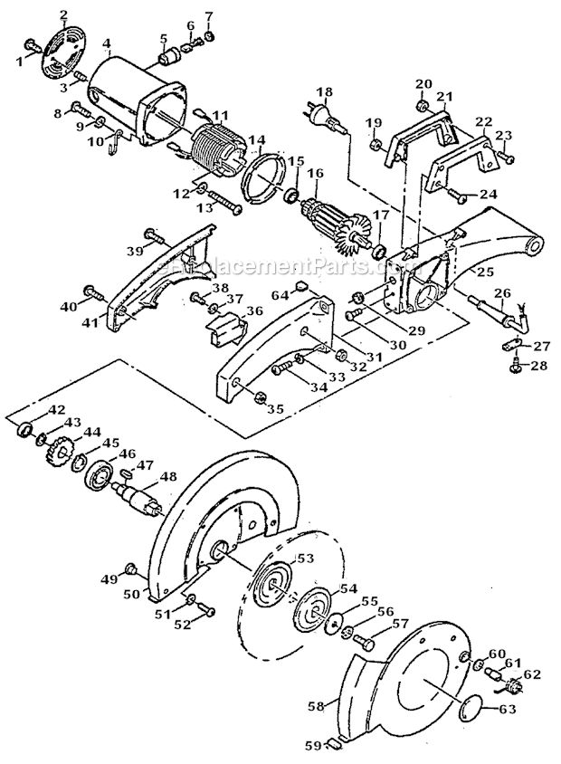 Page B Diagram and Parts List for C35611  Ryobi Table Saw