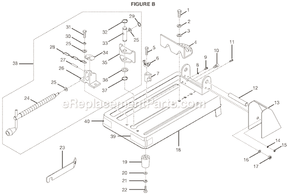 Page B Diagram and Parts List for C358  Ryobi Chop Saw