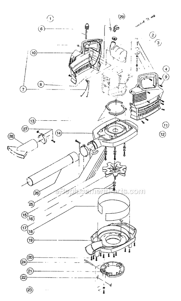 Page B Diagram and Parts List for IDC300BV 810030501-909014526 Ryobi Leaf Blower / Vacuum