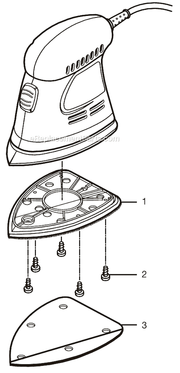 Page A Diagram and Parts List for CFS1500  Ryobi Sander Polisher