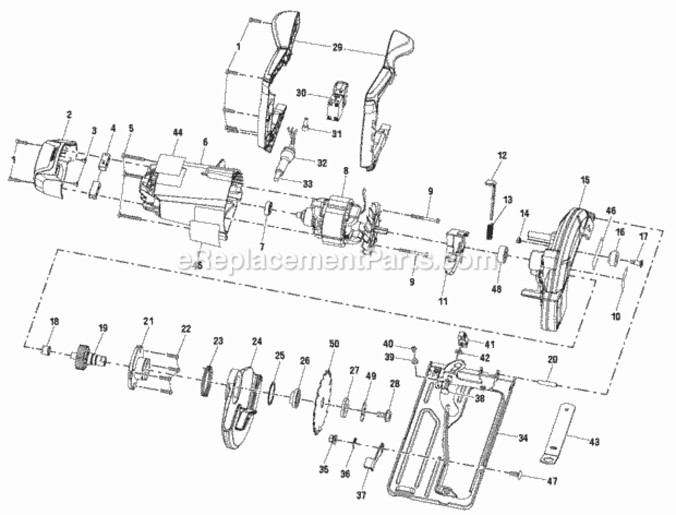 General_Assembly Diagram and Parts List for CSB124G  Ryobi Circular Saw
