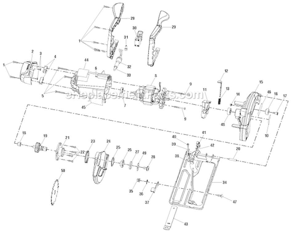 Page A Diagram and Parts List for CSB124  Ryobi Circular Saw