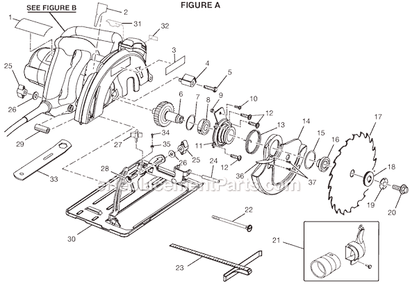 Page A Diagram and Parts List for CSB140LZ  Ryobi Circular Saw