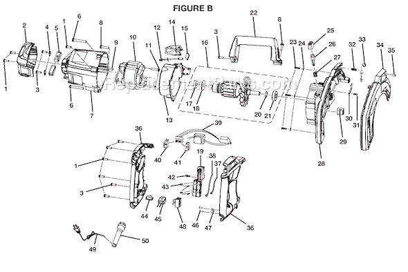 Page B Diagram and Parts List for CSB142LZ  Ryobi Circular Saw
