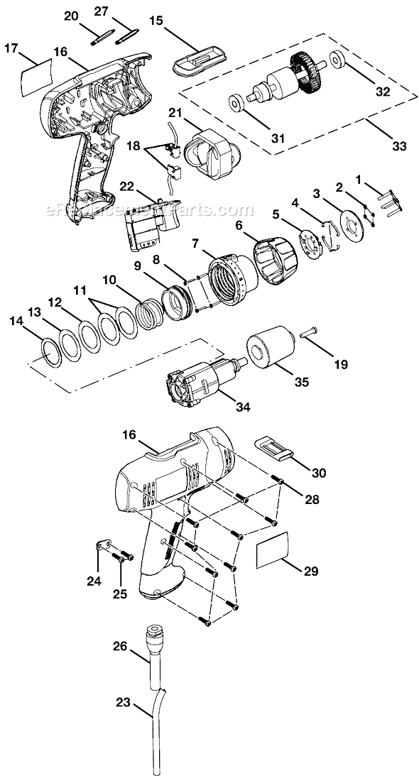 Page A Diagram and Parts List for D46C  Ryobi Electric Drill