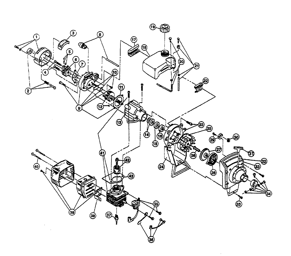 Fig-0 Diagram and Parts List for SINGER-GT2815 502010885 Ryobi Trimmer