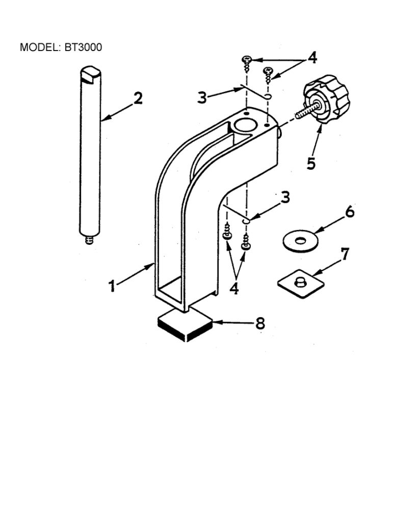 Miter Clamping Kit Diagram and Parts List for BT3000SXI  Ryobi Table Saw