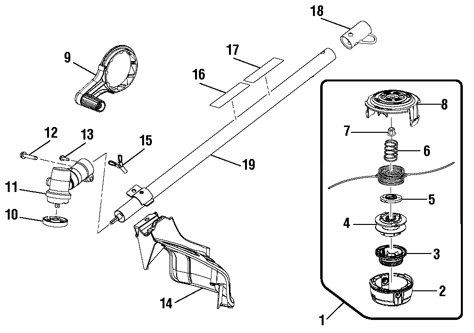 General Assembly (Part 2) Diagram and Parts List for RY 253 SS (Rev 02)(090333030)(2018-02) Ryobi Trimmer