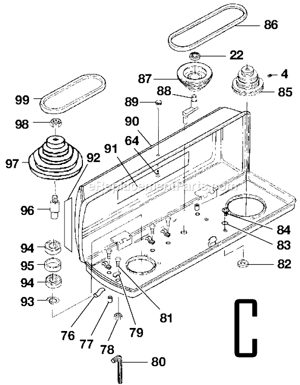 Page C Diagram and Parts List for DP120  Ryobi Drill Press