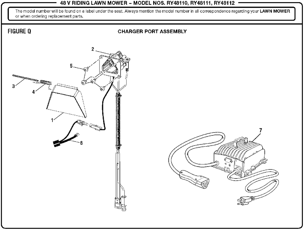 Figure Q Diagram and Parts List for RY 48111 (Rev 04)(099749002)(2017-11) Ryobi Lawn Tractor