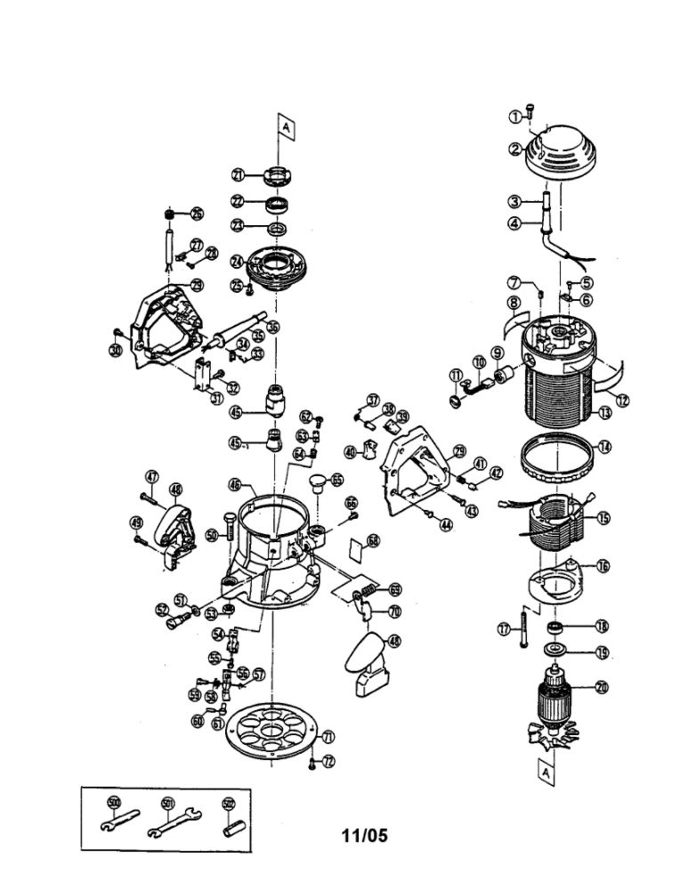 Router Diagram and Parts List for R-331  Ryobi Router