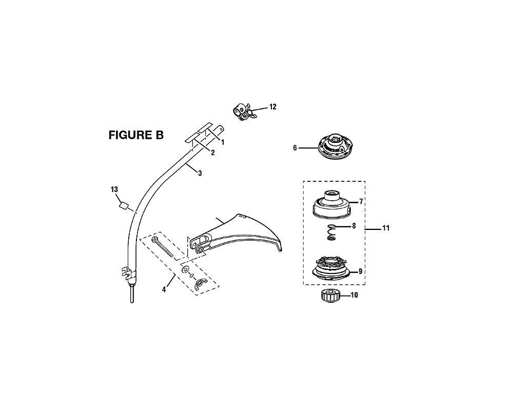 Fig-1 Diagram and Parts List for RY41130  Ryobi Trimmer