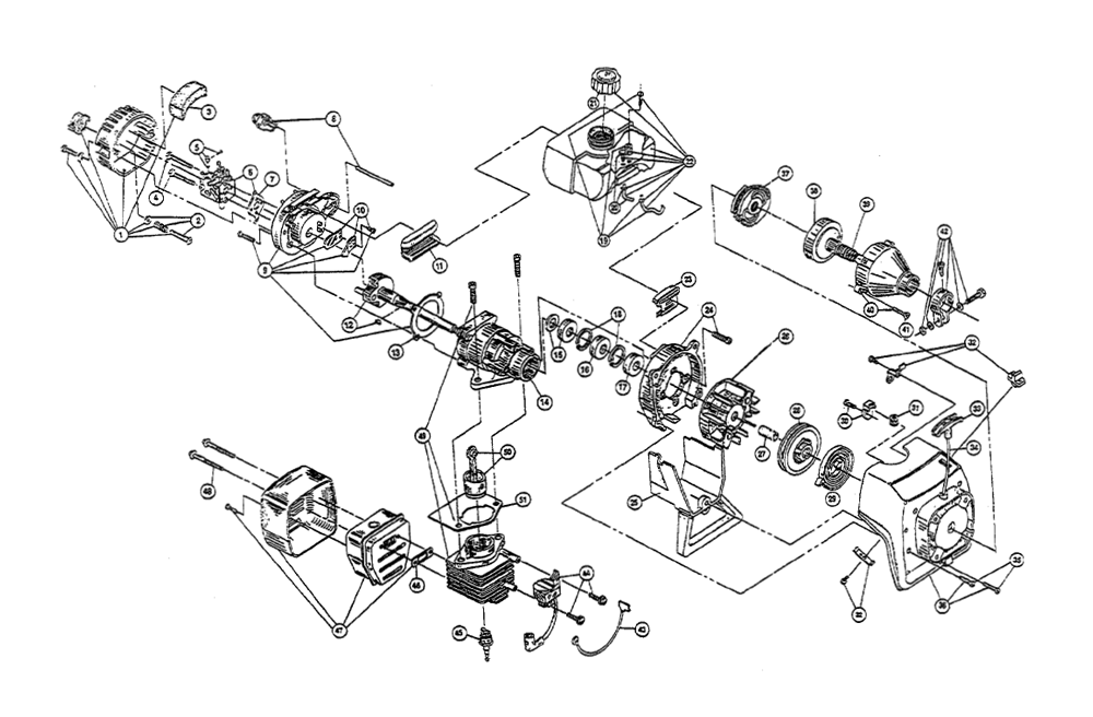 Fig-0 Diagram and Parts List for IDC530B 104006901-106071000 Ryobi Trimmer