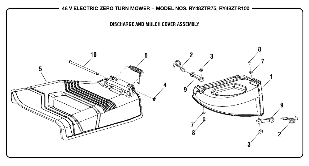 Figure G Diagram and Parts List for RY 48ZTR75 (Rev 01)(099749015)(2019-05) Ryobi Lawn Tractor
