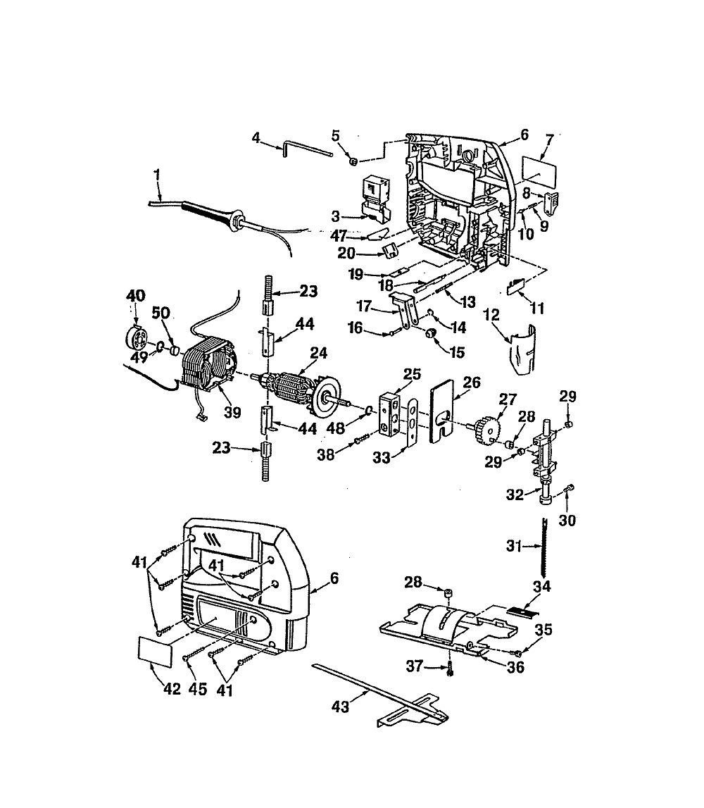 Fig-0 Diagram and Parts List for JS0-45  Ryobi Saw