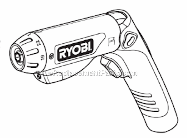 Page A Diagram and Parts List for HP37  Ryobi Cordless Drill