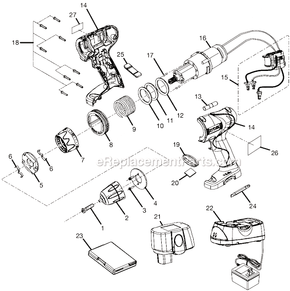 Page A Diagram and Parts List for HP496  Ryobi Cordless Drill