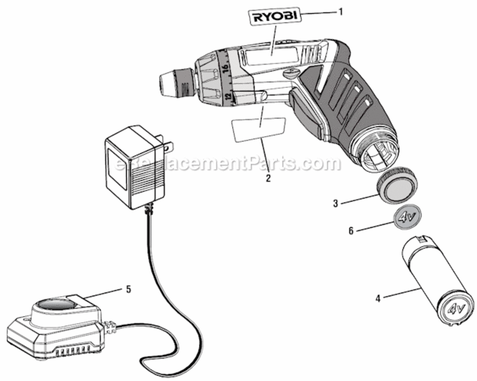Page A Diagram and Parts List for HP53LK  Ryobi Electric Drill