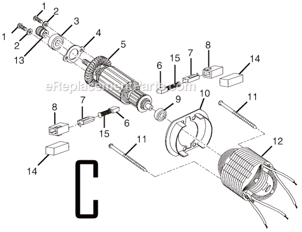 Page C Diagram and Parts List for HPL50  Ryobi Planer Jointer