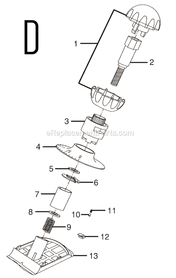 Page D Diagram and Parts List for HPL50  Ryobi Planer Jointer