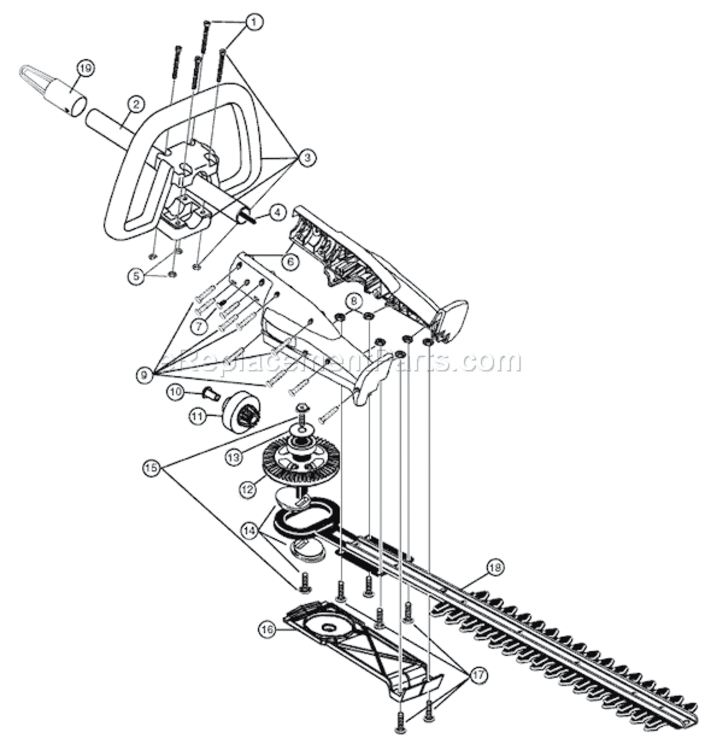 Page A Diagram and Parts List for HS720R 706000001 Ryobi Hedge Trimmer