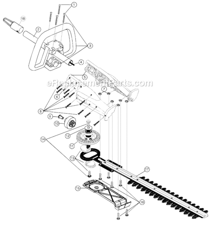 Page A Diagram and Parts List for HS720R 41AJHS-B034 Ryobi Hedge Trimmer