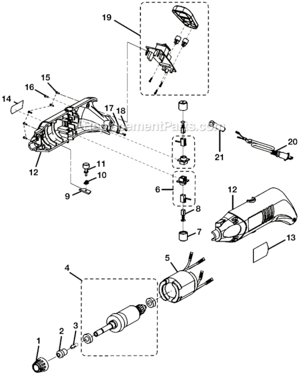 Page A Diagram and Parts List for HT230  Ryobi Multi-Tool