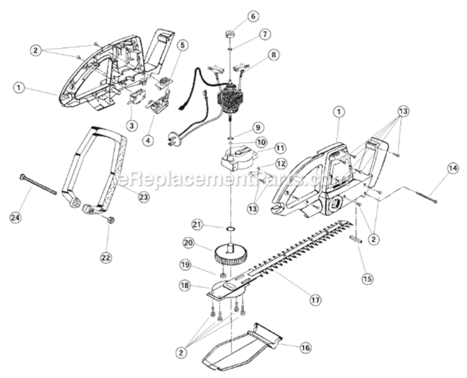 Page A Diagram and Parts List for HT822R 41AF822G034 Ryobi Hedge Trimmer