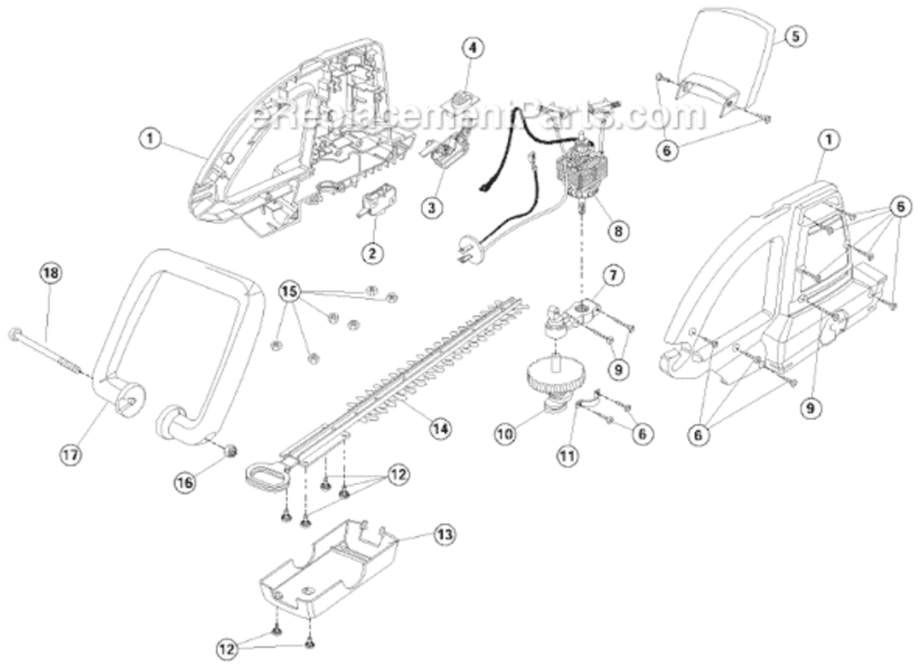 Page A Diagram and Parts List for HT920R 41AF920G034 Ryobi Hedge Trimmer
