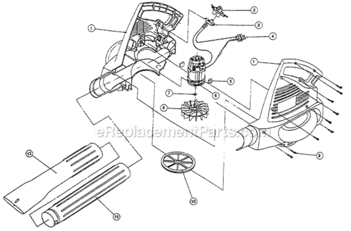 Page A Diagram and Parts List for IDC 204042651 Ryobi Leaf Blower / Vacuum